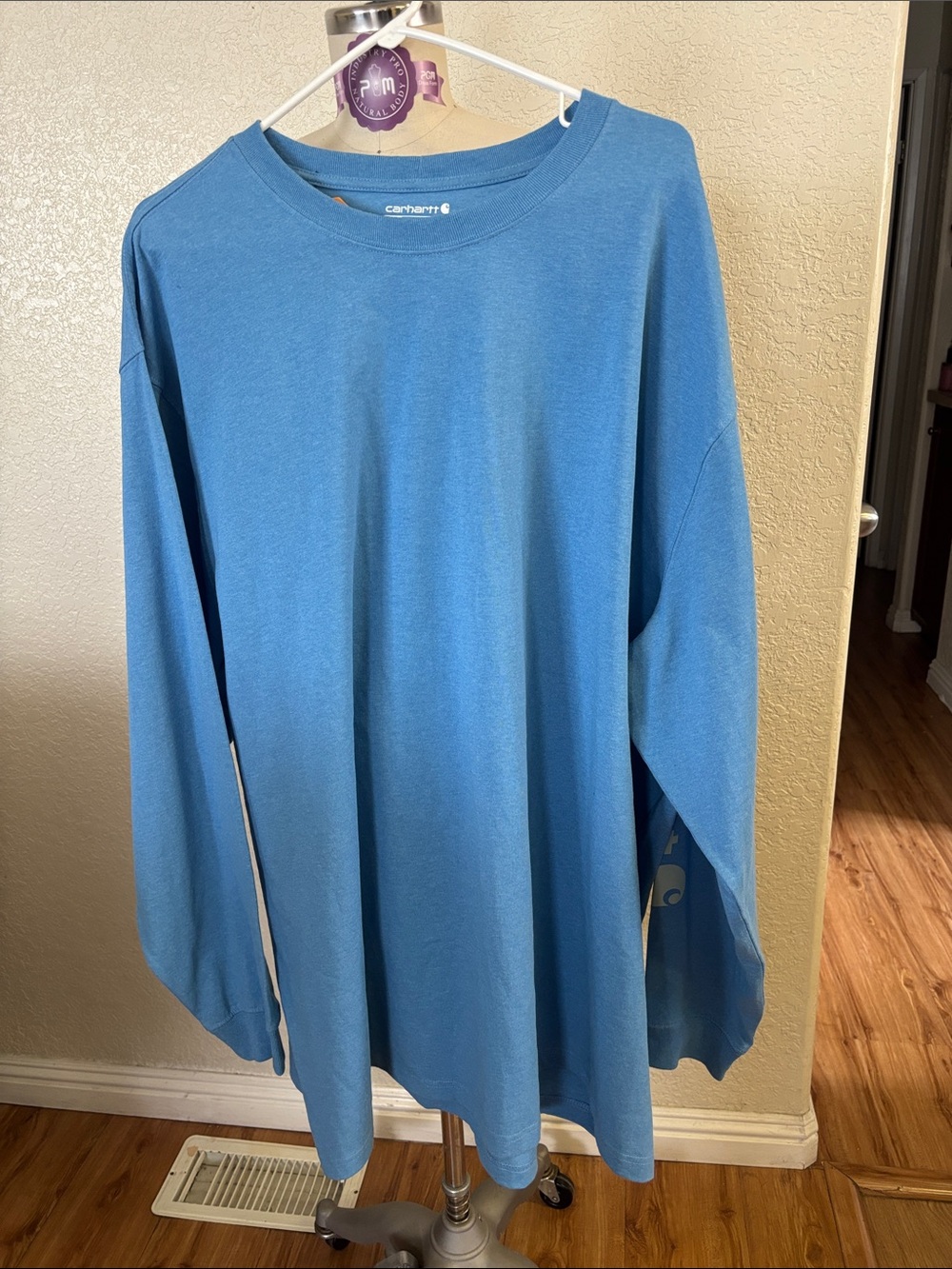 Carhartt Men's Long-Sleeve Crew in Steel Blue